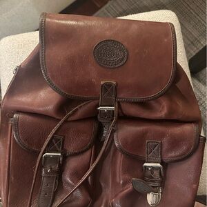 Roots Brown Leather Backpack